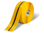 Yellow/black PVC floor marking tape 4" — warehouse aisle striping, traffic lanes, and 5S safety marking