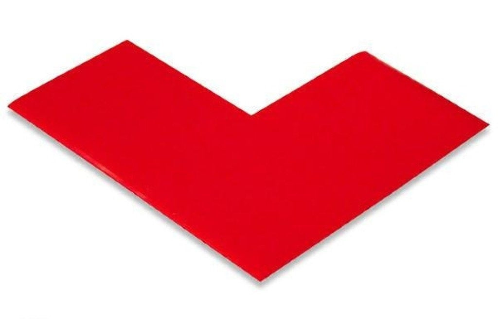 Red PVC floor marking shape 3" — 5S floor layouts, equipment zones, and pedestrian pathways