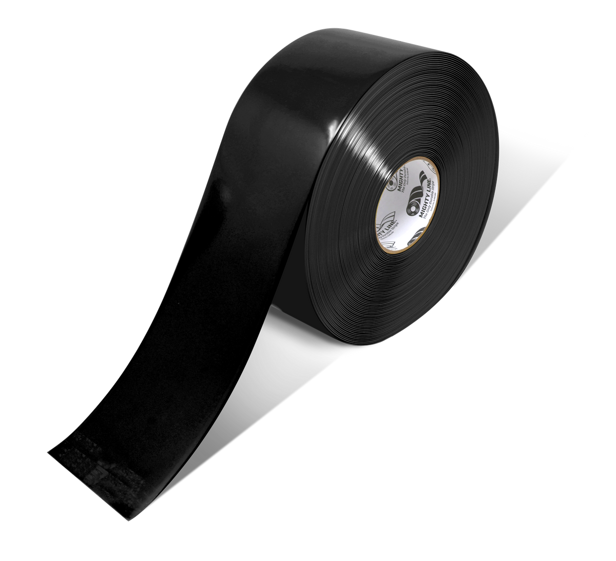 Black PVC floor marking tape 4" — warehouse aisle striping, traffic lanes, and 5S safety marking
