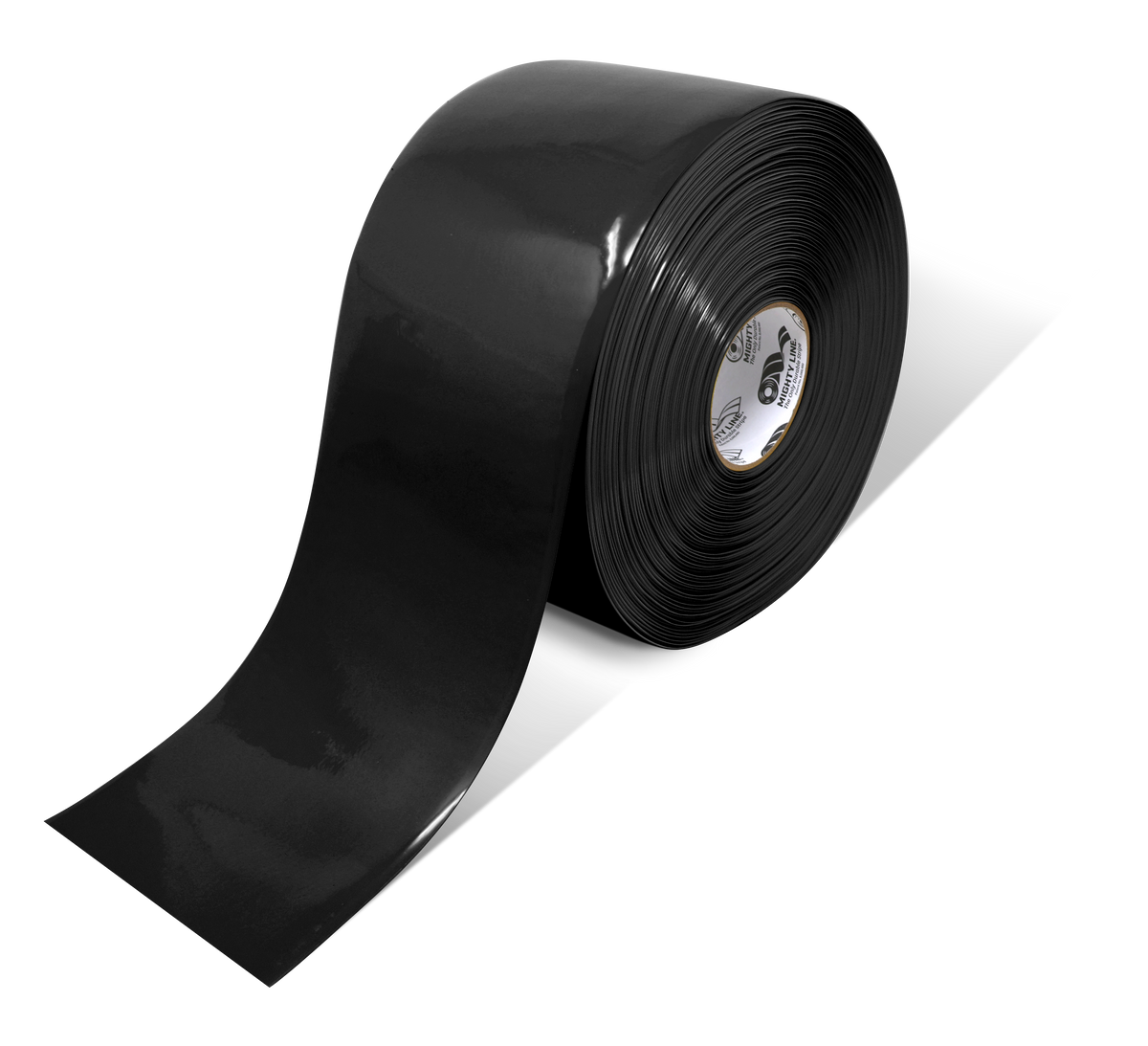 Black PVC floor marking tape 6" — warehouse aisle striping, traffic lanes, and 5S safety marking