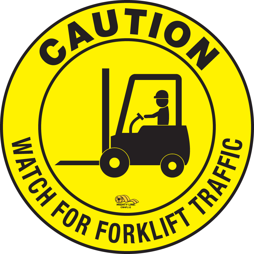 PVC floor sign 12" — warehouse safety messaging and 5S visual management