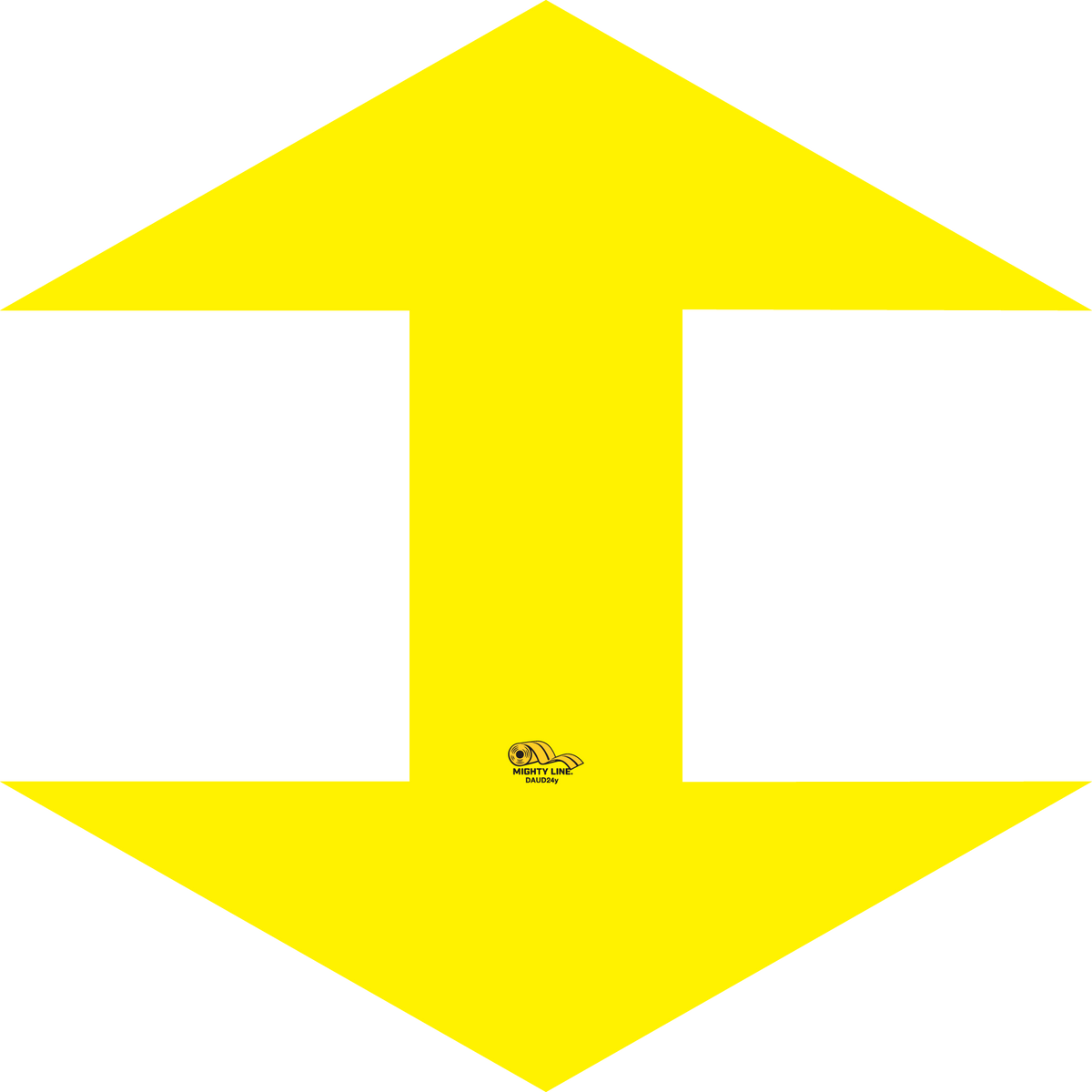 Yellow PVC floor sign 24" — warehouse safety messaging and 5S visual management