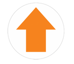 Orange PVC floor sign 16" — warehouse safety messaging and 5S visual management