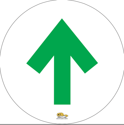 Green PVC floor sign 12" — warehouse safety messaging and 5S visual management