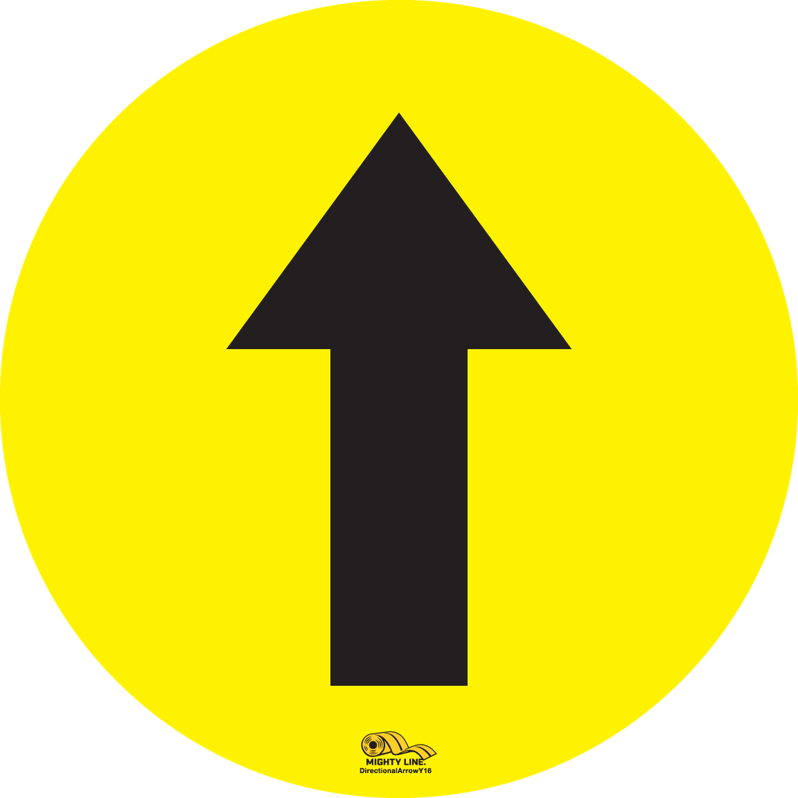 Yellow PVC floor sign 16" — warehouse safety messaging and 5S visual management