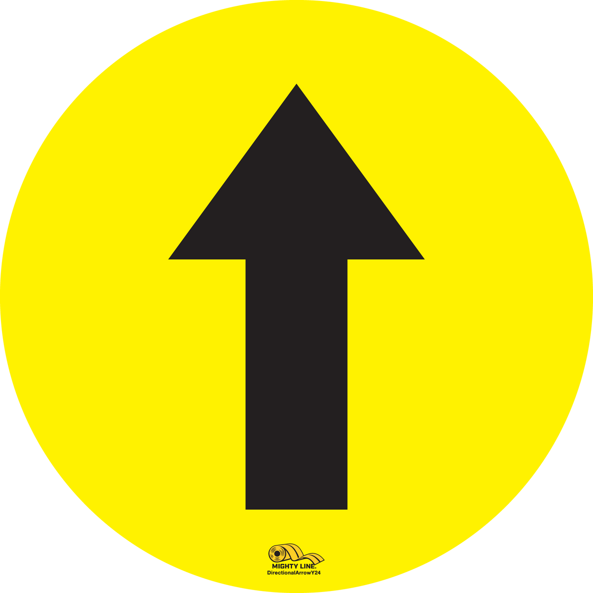 Yellow PVC floor sign 24" — warehouse safety messaging and 5S visual management
