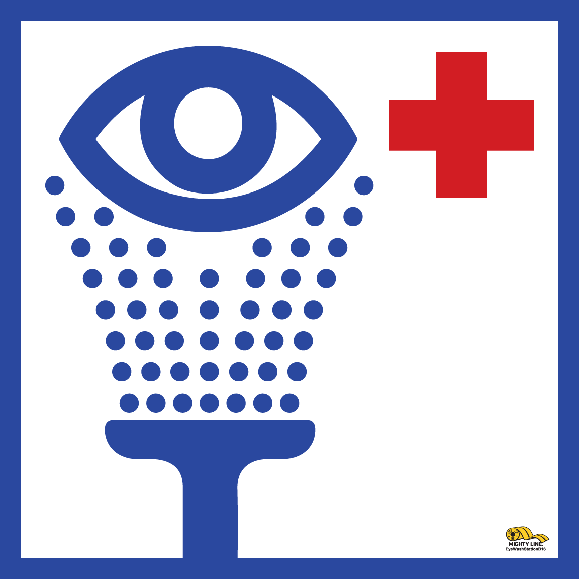 Blue PVC floor sign 16" — warehouse safety messaging and 5S visual management