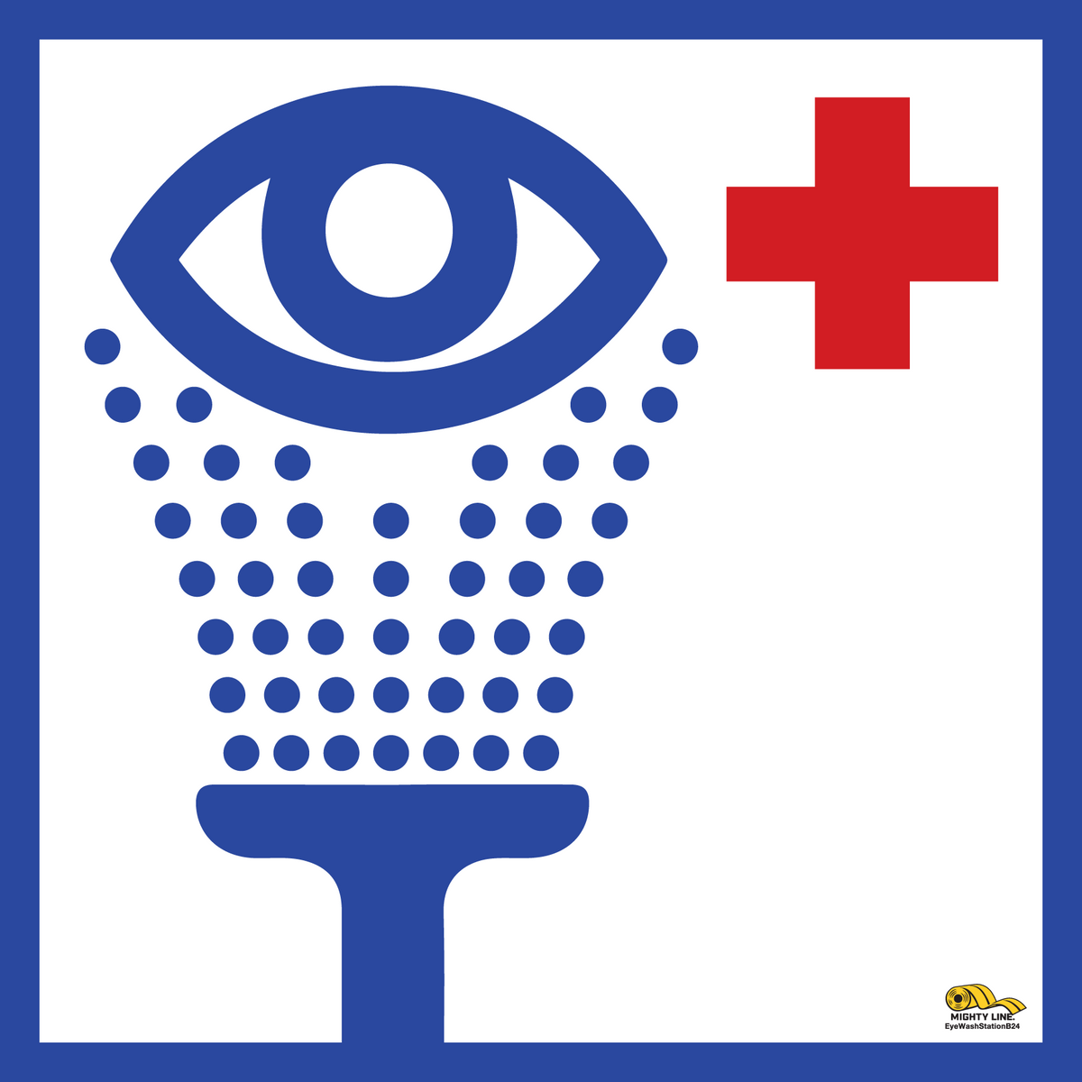 Blue PVC floor sign 24" — warehouse safety messaging and 5S visual management