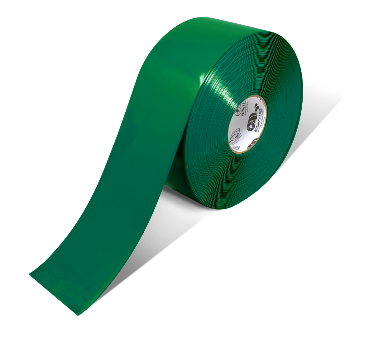 Green PVC floor marking tape 4" — warehouse aisle striping, traffic lanes, and 5S safety marking
