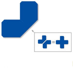 Blue PVC floor marking shape 2" — 5S floor layouts, equipment zones, and pedestrian pathways