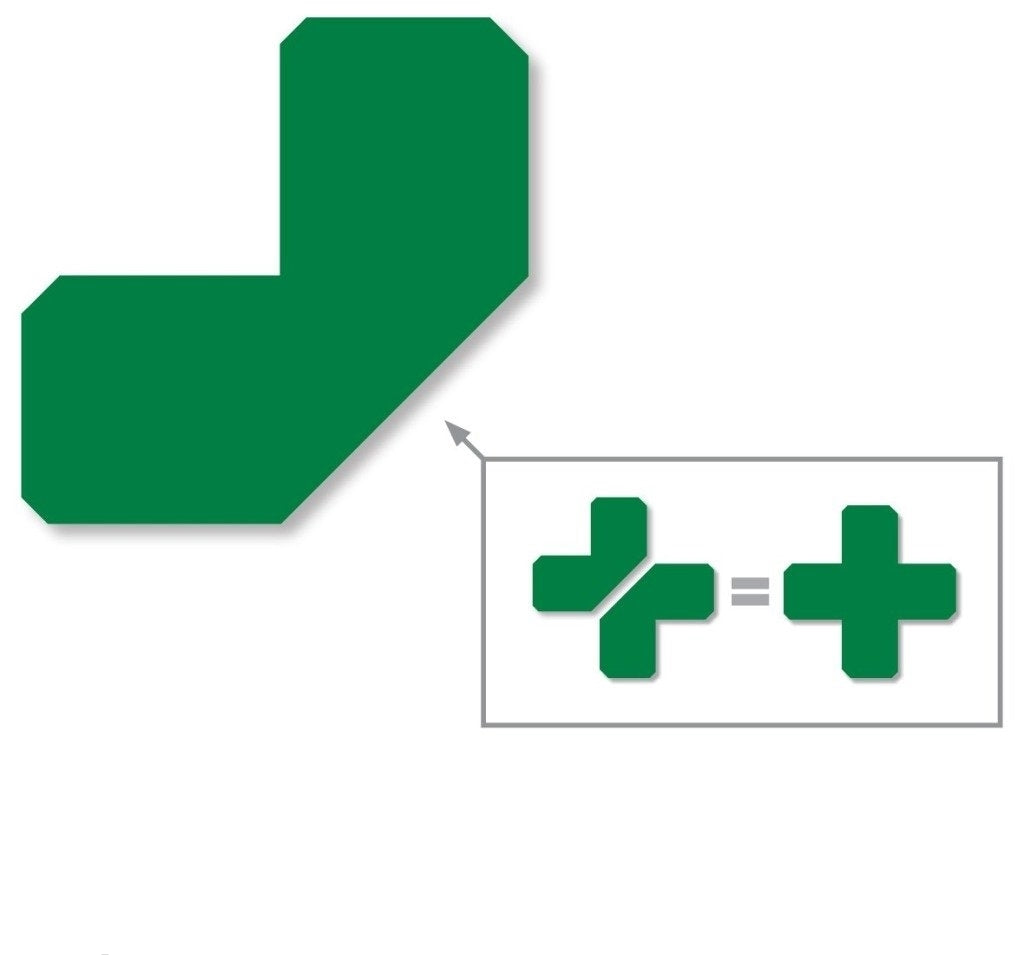 Green PVC floor marking shape 2" — 5S floor layouts, equipment zones, and pedestrian pathways