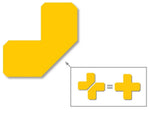 Yellow PVC floor marking shape 2" — 5S floor layouts, equipment zones, and pedestrian pathways