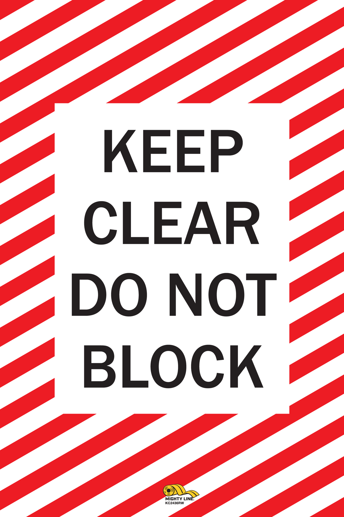 Clear PVC floor sign 36" — warehouse safety messaging and 5S visual management