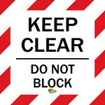 White PVC floor sign — warehouse safety messaging and 5S visual management