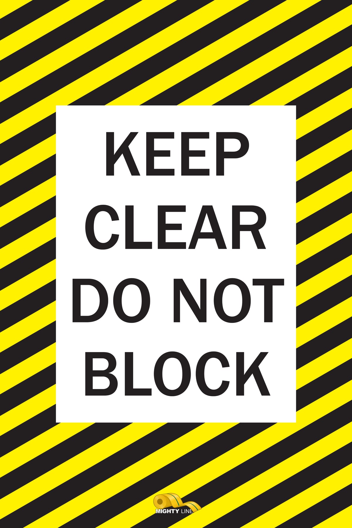 Clear PVC floor sign 36" — warehouse safety messaging and 5S visual management