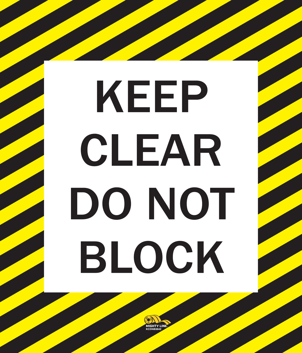 Clear PVC floor sign 42" — warehouse safety messaging and 5S visual management
