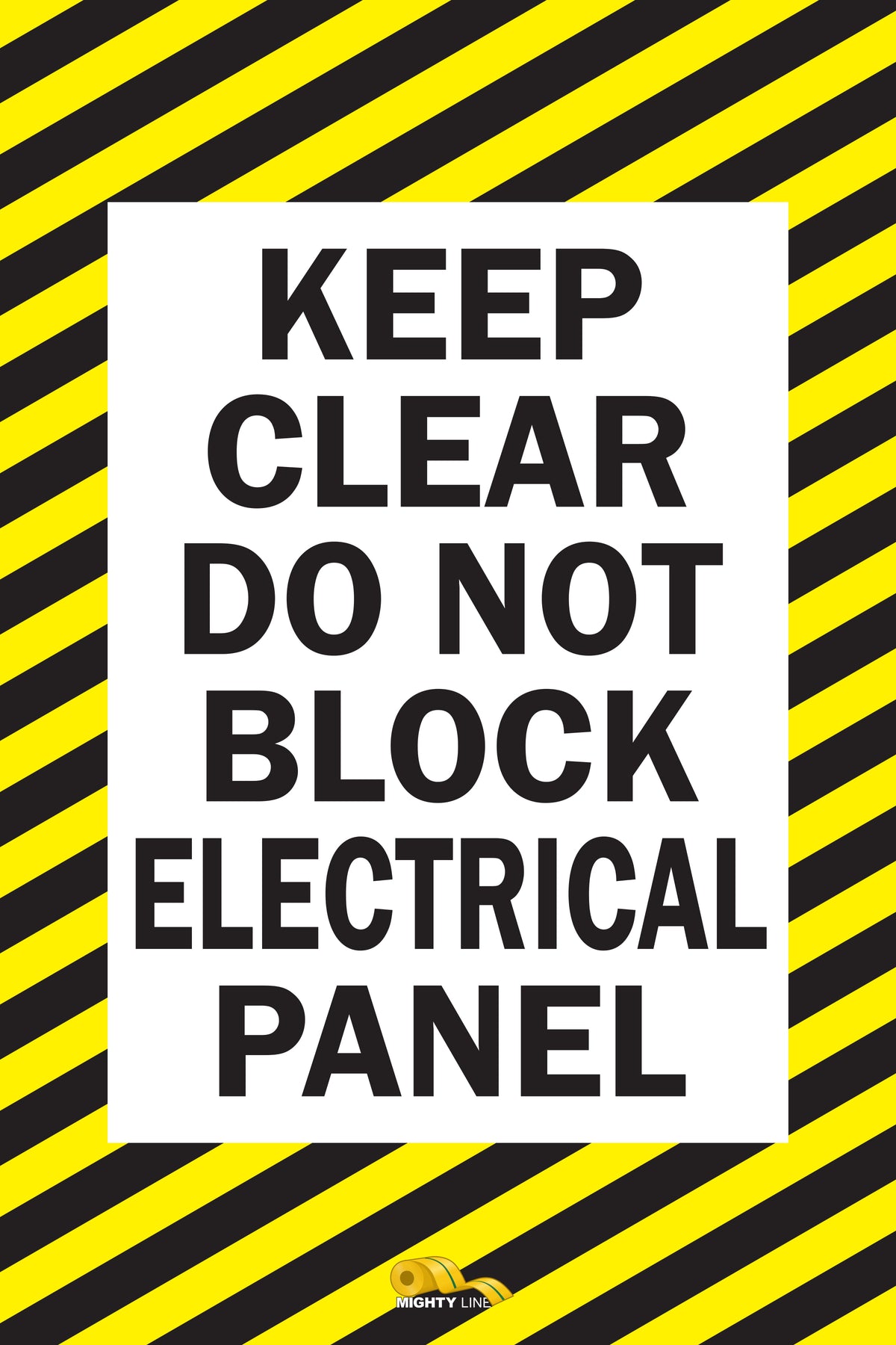 Clear PVC floor sign 42" — warehouse safety messaging and 5S visual management