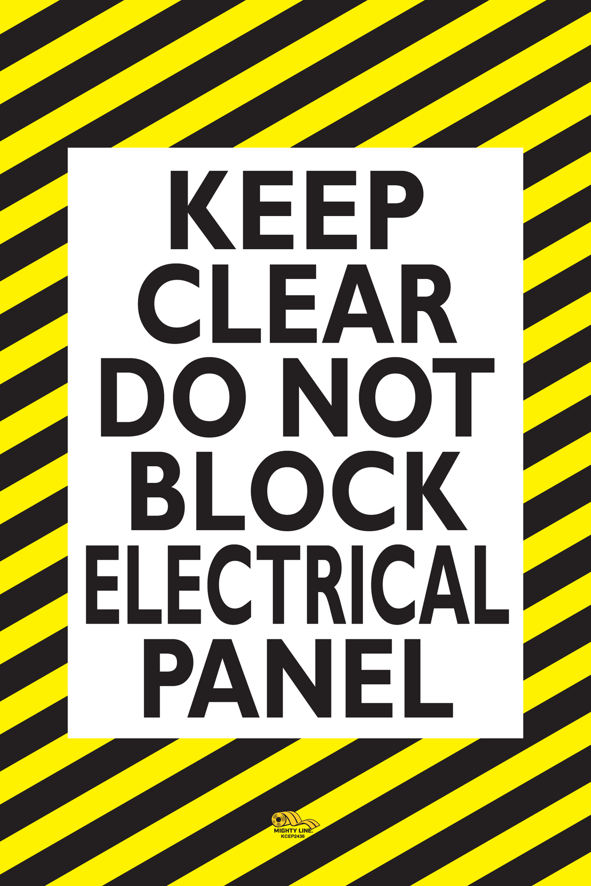 Clear PVC floor sign 36" — warehouse safety messaging and 5S visual management