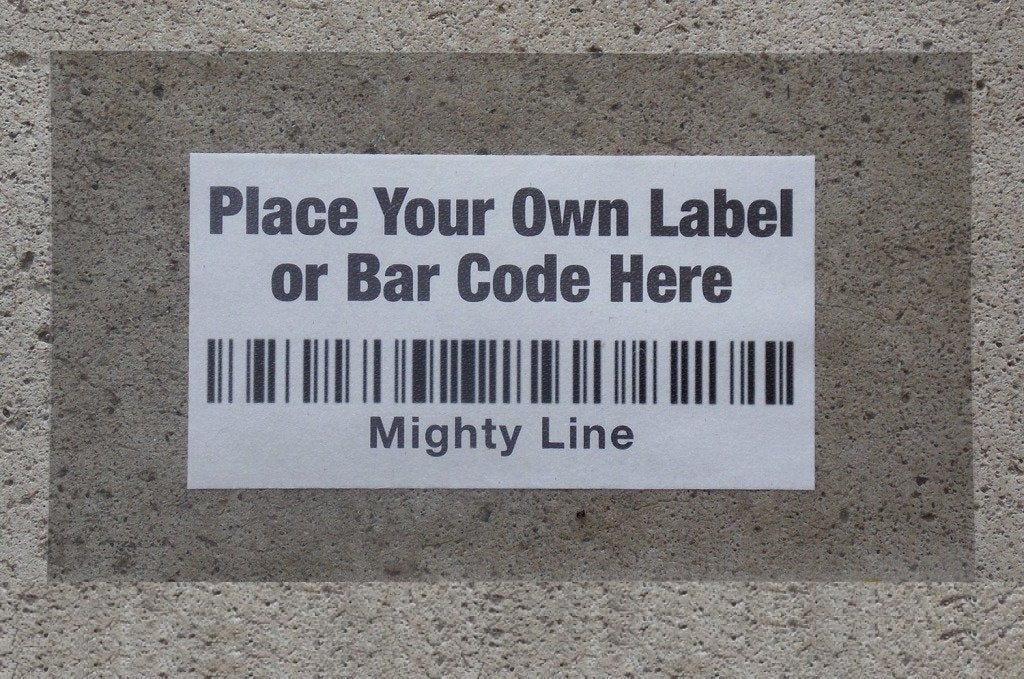 Clear PVC label protector 10" — rack and shelf labeling in organized warehouse storage