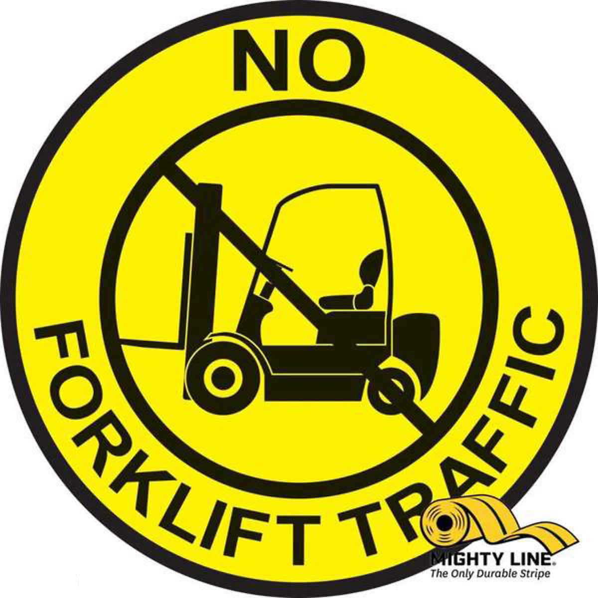 No Forklift Traffic Peel and Stick Floor Sign, 16" wide – Industrial Safety Floor Sign