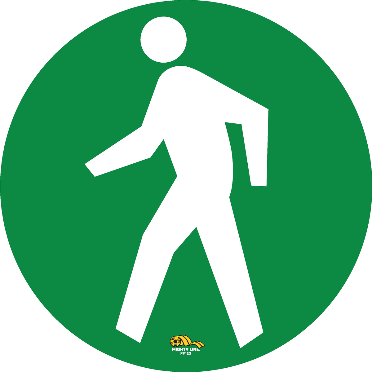 Green PVC floor sign 12" — warehouse safety messaging and 5S visual management
