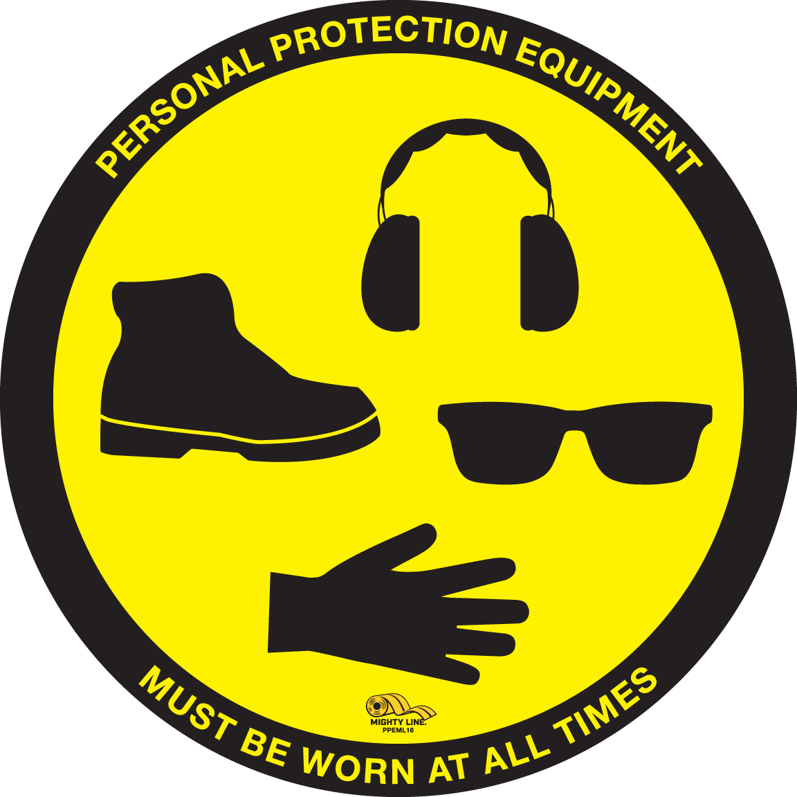 Red PVC floor sign 16" — warehouse safety messaging and 5S visual management