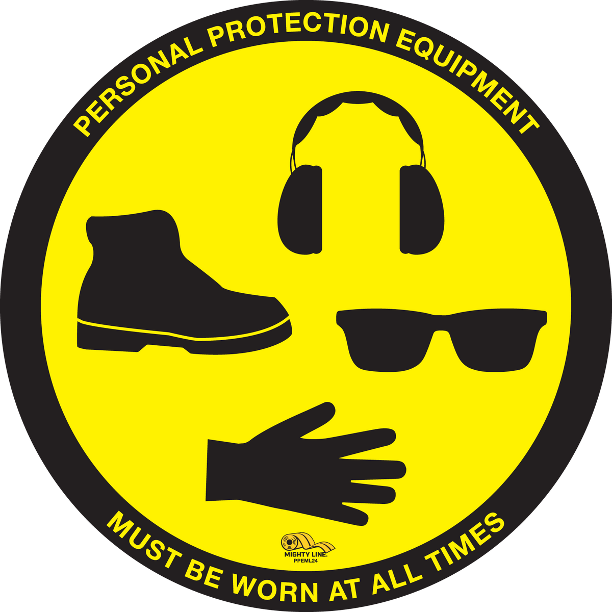 Red PVC floor sign 24" — warehouse safety messaging and 5S visual management