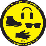 Red PVC floor sign 24" — warehouse safety messaging and 5S visual management