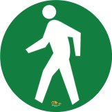 Green PVC floor sign 24" — warehouse safety messaging and 5S visual management