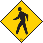 Yellow PVC floor sign 16" — warehouse safety messaging and 5S visual management