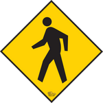 Yellow PVC floor sign 24" — warehouse safety messaging and 5S visual management