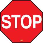 Red PVC floor sign 6" — warehouse safety messaging and 5S visual management