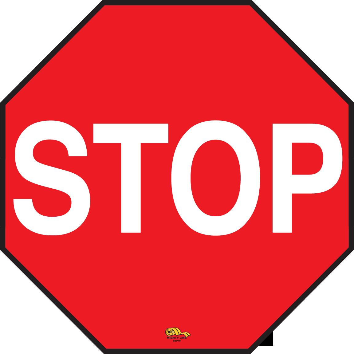 Red PVC floor sign 16" — warehouse safety messaging and 5S visual management