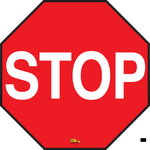 Red PVC floor sign 24" — warehouse safety messaging and 5S visual management