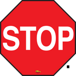 Red PVC floor sign 36" — warehouse safety messaging and 5S visual management