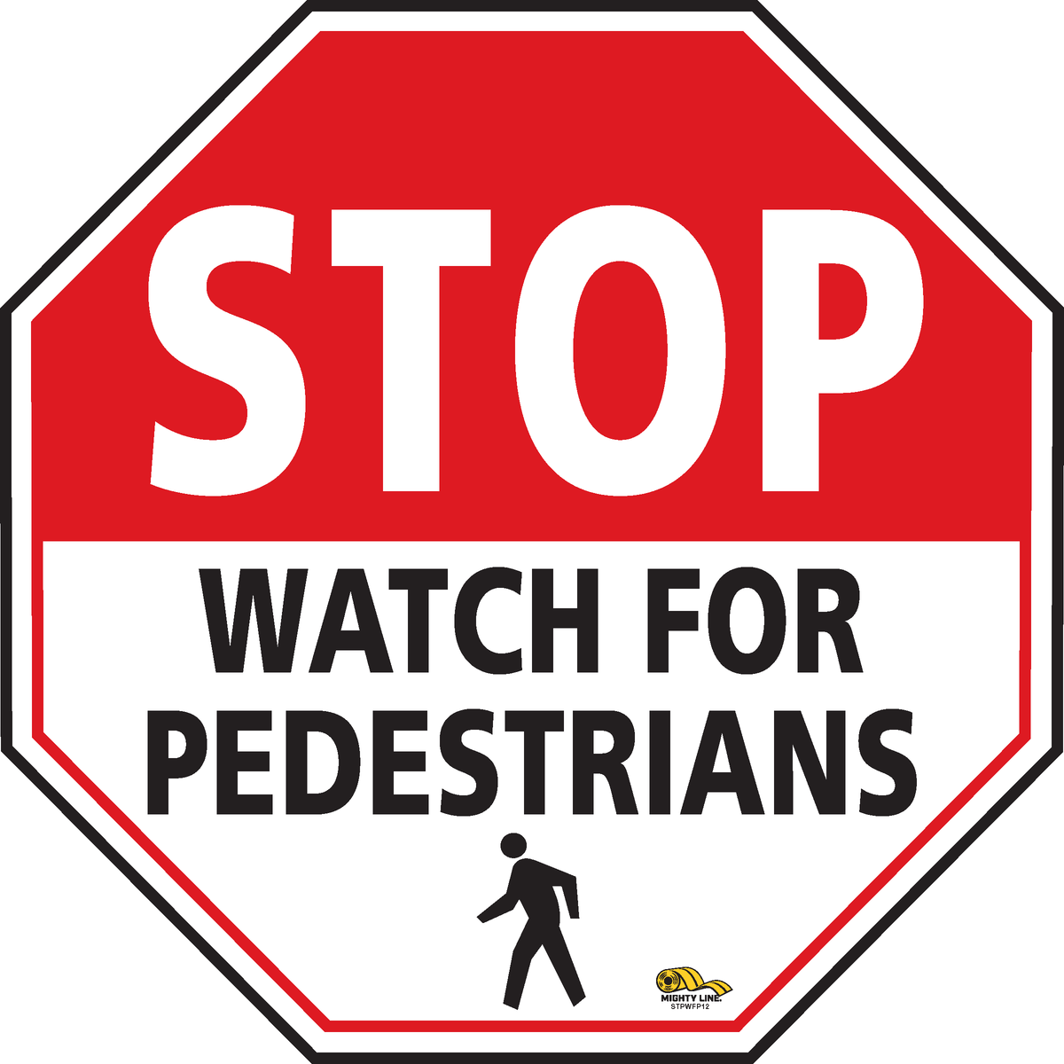 PVC floor sign 12" — warehouse safety messaging and 5S visual management