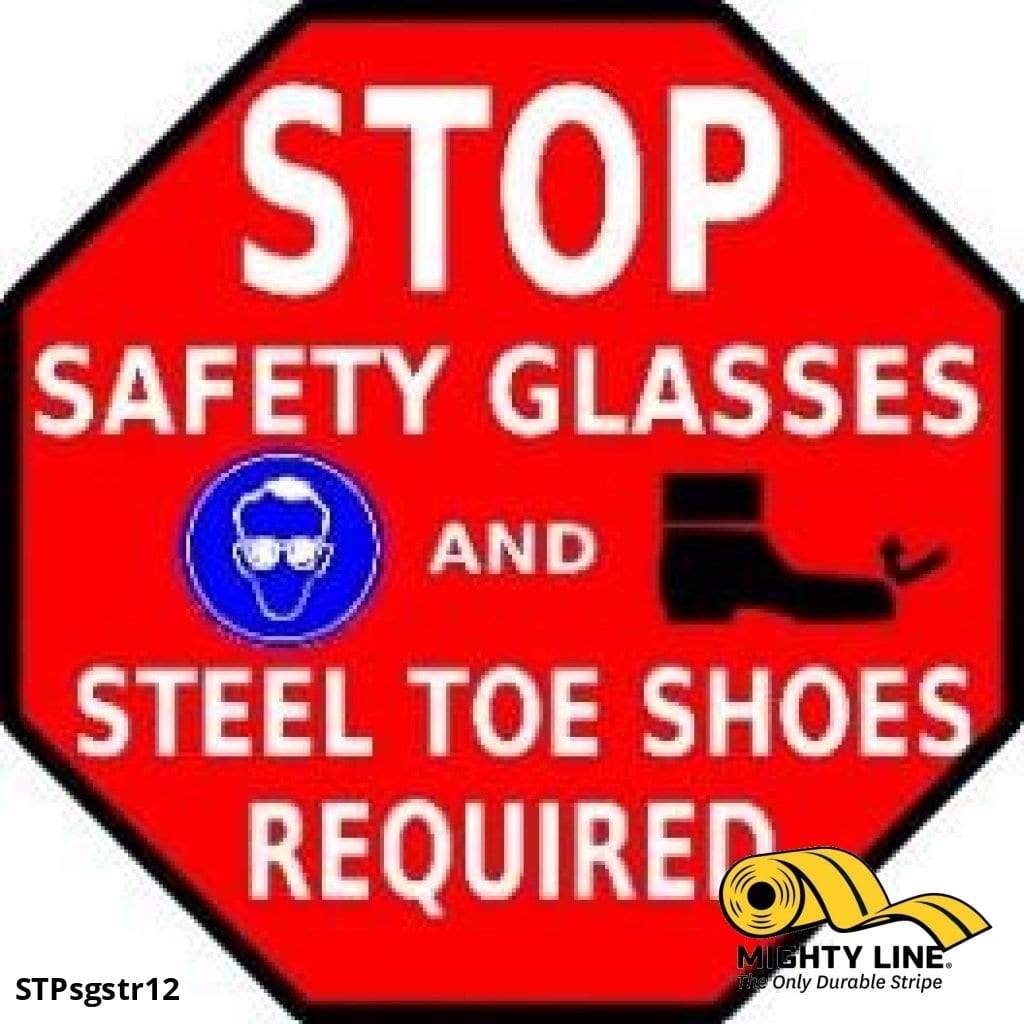 Red PVC floor sign 16" — warehouse safety messaging and 5S visual management