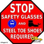 Red PVC floor sign 16" — warehouse safety messaging and 5S visual management