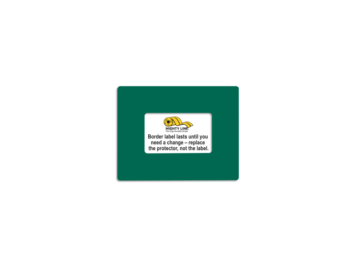 Green clear PVC label protector 7" — rack and shelf labeling in organized warehouse storage