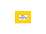 Yellow clear PVC label protector 7" — rack and shelf labeling in organized warehouse storage