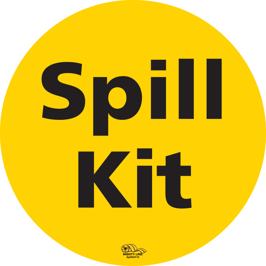 Yellow PVC floor sign 12" — warehouse safety messaging and 5S visual management