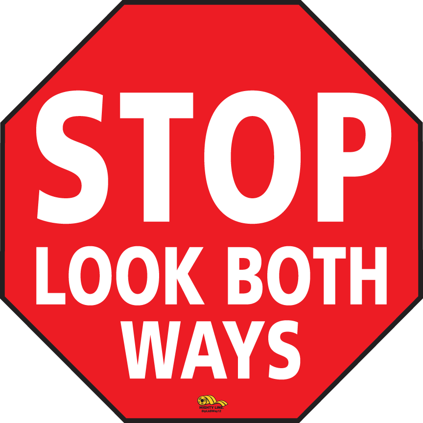 PVC floor sign 12" — warehouse safety messaging and 5S visual management