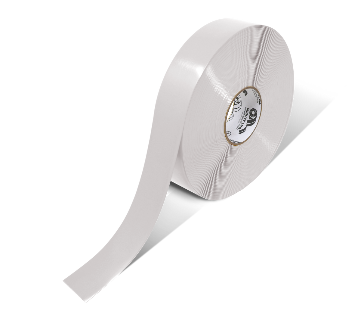 White PVC floor marking tape 2" — warehouse aisle striping, traffic lanes, and 5S safety marking