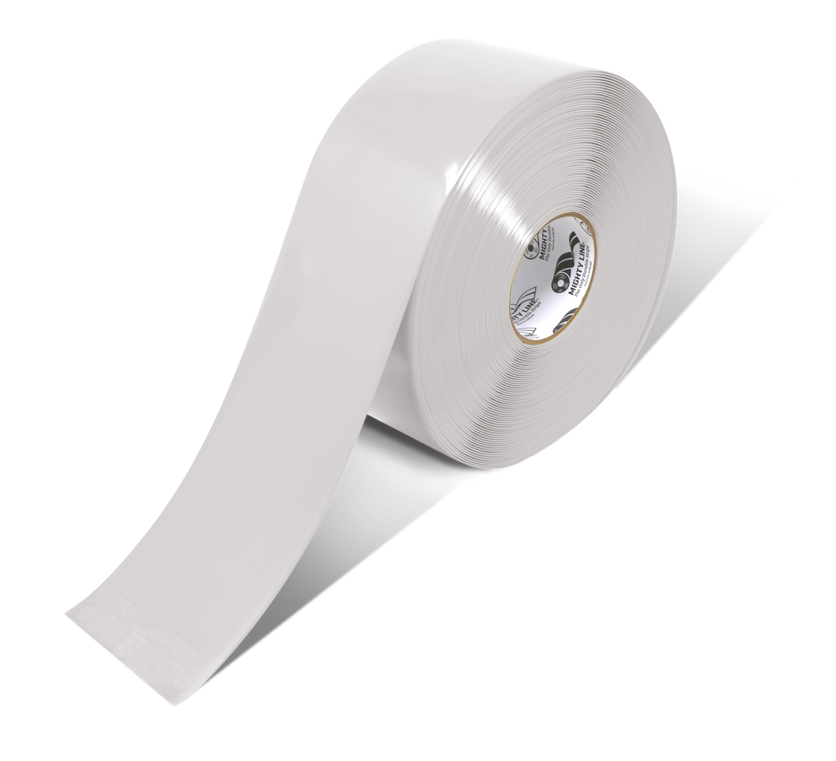 White PVC floor marking tape 4" — warehouse aisle striping, traffic lanes, and 5S safety marking