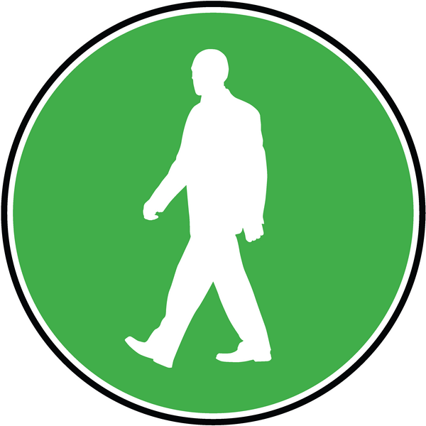 Green Pedestrian Man, 12" Floor Sign. – Industrial Safety Floor Sign