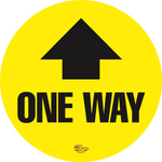 Yellow PVC floor sign 12" — warehouse safety messaging and 5S visual management