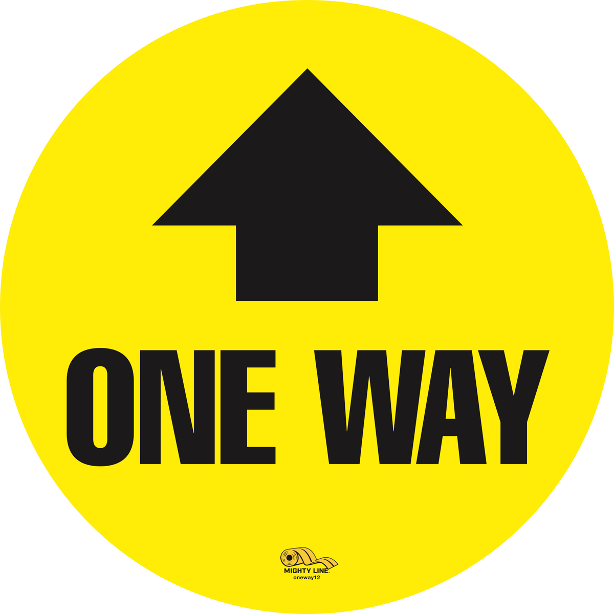Yellow PVC floor sign 16" — warehouse safety messaging and 5S visual management