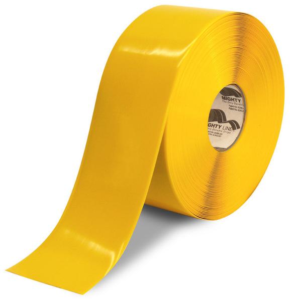 Yellow PVC floor marking tape 4" — warehouse aisle striping, traffic lanes, and 5S safety marking