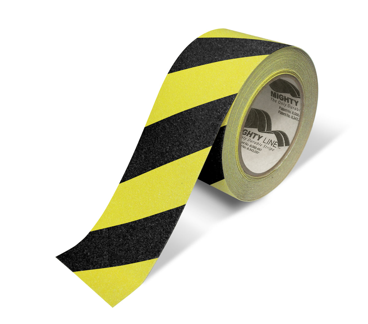 Yellow/black anti-slip floor tape 2" — high-traction walkways, ramps, and 5S safety zones