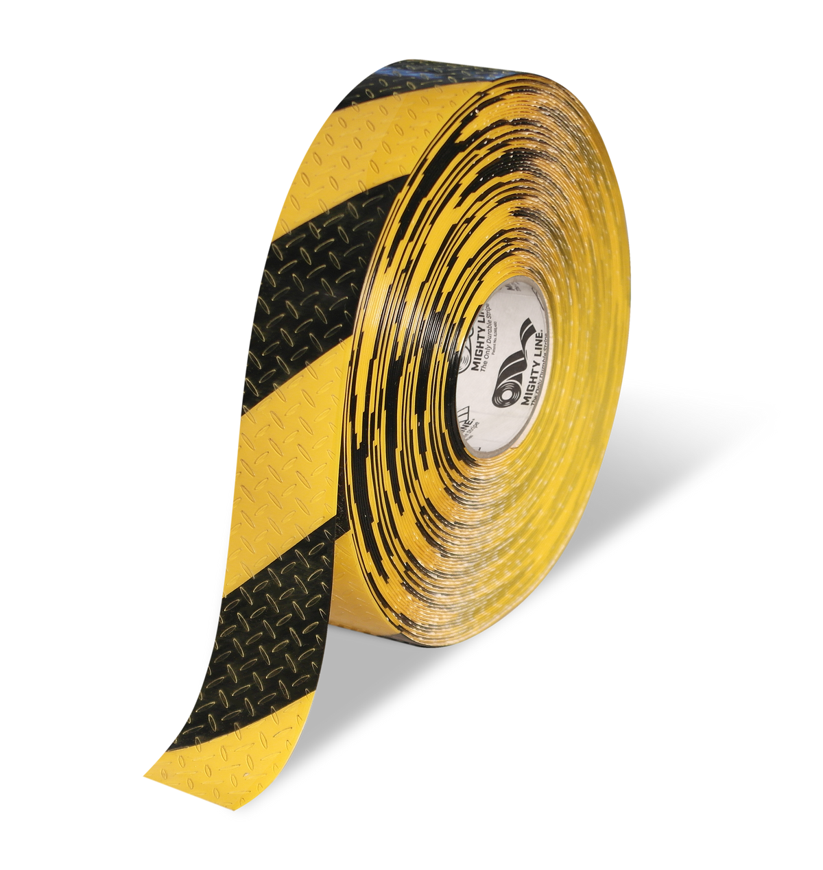 Yellow/black anti-slip floor tape 2" — high-traction walkways, ramps, and 5S safety zones